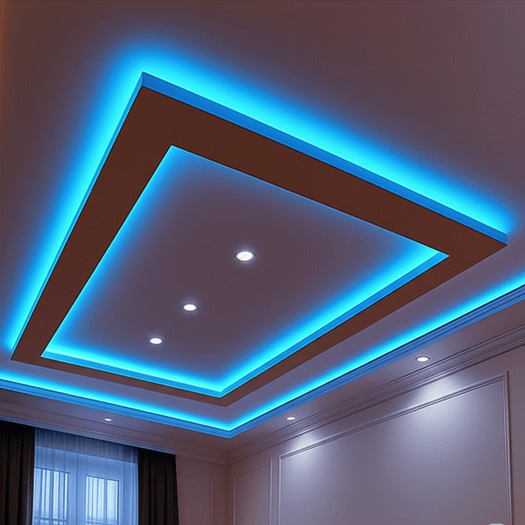 Güzelyalı gergi tavan ustası – Led isikli örneği